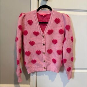 Lilly Pulitzer Pink Heart Cardigan